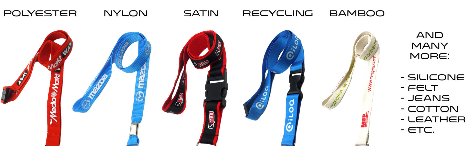 different materials for lanyards